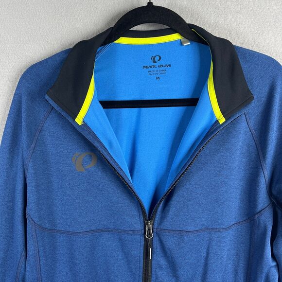 Pearl Izumi Sweater Mens Medium Blue Cycling Fleece Full Zip Reflective Bike - Picture 4 of 11
